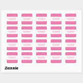 Hartjes Roze Retouradreslabels Vierkante Sticker (Vel)