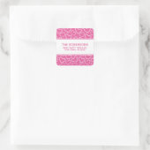Hartjes Roze Retouradreslabels Vierkante Sticker (Tas)