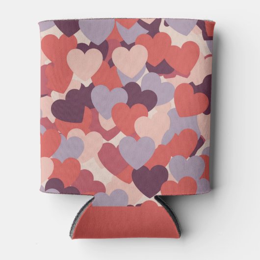 Hartjes Roze Rood Lavendel Blikjeskoelers Blikjeskoeler (Voorkant)