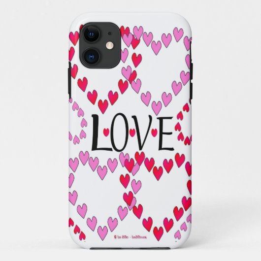 Hartjes Roze Rood LIEFDE Case-Mate iPhone Case (Achterkant)