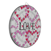 Hartjes Roze Rood LIEFDE Dartbord (Voorkant Links)