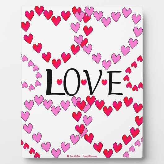 Hartjes Roze Rood LIEFDE Fotoplaat (Voorkant)
