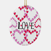 Hartjes Roze Rood LIEFDE Keramisch Ornament (Rechts)