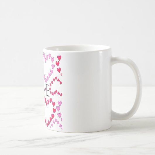 Hartjes Roze Rood LIEFDE Koffiemok (Rechts)