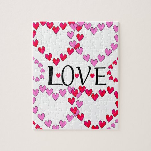 Hartjes Roze Rood LIEFDE Legpuzzel (Verticaal)