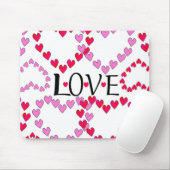 Hartjes Roze Rood LIEFDE Muismat (Met muis)