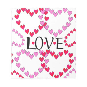 Hartjes Roze Rood LIEFDE Notitieblok