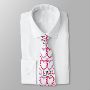 Hartjes Roze Rood LIEFDE Stropdas