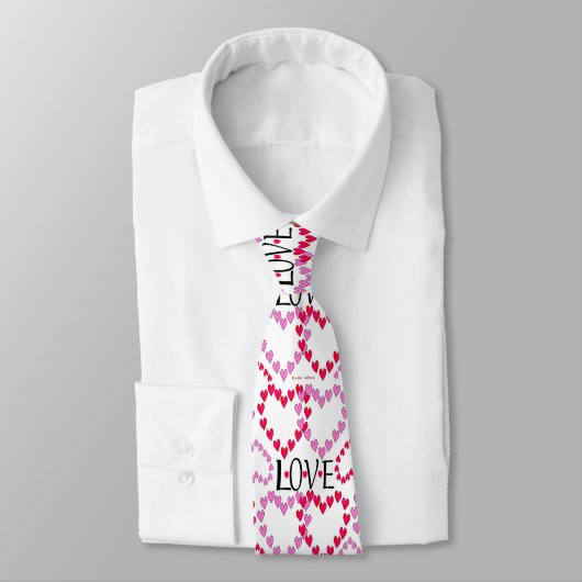 Hartjes Roze Rood LIEFDE Stropdas (Gebonden)
