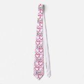 Hartjes Roze Rood LIEFDE Stropdas (Voorkant)
