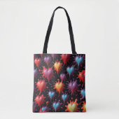 Hartjes spatten kunst tote bag (Voorkant)