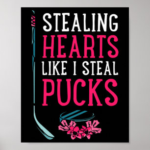Hartjes stelen zoals ik puck steel IJshockey Valen Poster