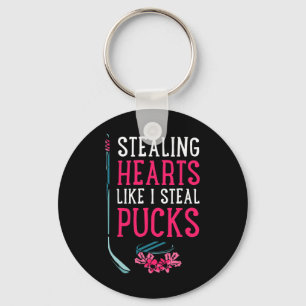 Hartjes stelen zoals ik puck steel IJshockey Valen Sleutelhanger