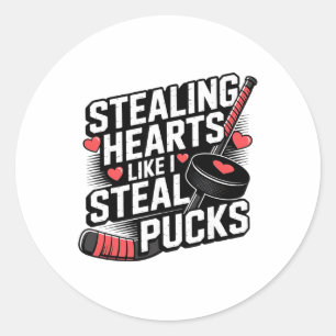 Hartjes stelen zoals ik puckjes steel Valentijnsda Ronde Sticker