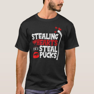Hartjes stelen zoals ik Pucks Hockey Valentin stee T-shirt