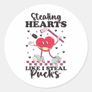 Hartjes stelen zoals ik Pucks steel Funny Valentin Ronde Sticker
