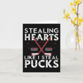 Hartjes stelen zoals ik Pucks steel Valentijnsdag  Kaart (Gele Bloem)