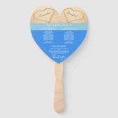 Hartjes Strand Bruiloftsceremonieprogramma Oceanbl Handwaaier (Achterkant)