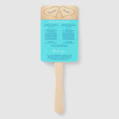 Hartjes Strand Bruiloftsceremonieprogramma Turkooi Handwaaier (Achterkant)