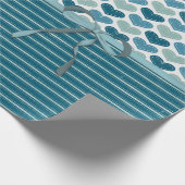 Hartjes Strepen en Strik Cute  Cadeaupapier (Hoek)