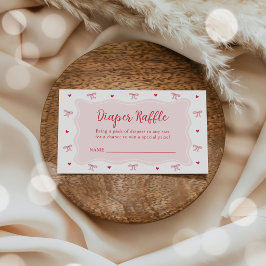 Hartjes Valentijns Baby Shower Luier Raffle Ticket Informatiekaartje