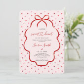 Hartjes Valentijns Baby Shower Uitnodiging (Staand voorkant)