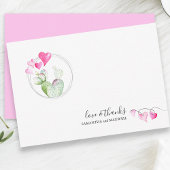 Hartjes Valentijnsdag Bedankkaart Cactus Notitiekaartje