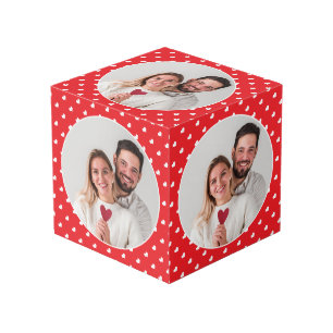 Hartjes Valentijnsdag Modern Liefdespatroon Foto Kubus