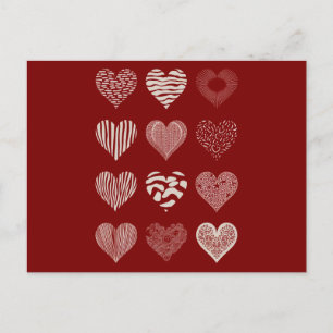 Hartjes Valentijnsdag Negen Hartjes Valentijnslief Briefkaart