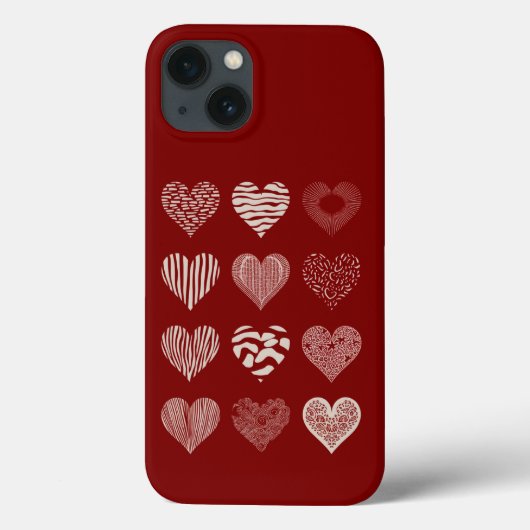 Hartjes Valentijnsdag Negen Hartjes Valentijnslief Case-Mate iPhone Case (Achterkant)