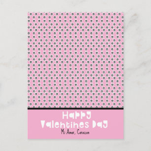 Hartjes Valentijnsdag Patroon Aangepaste Naam Post Briefkaart