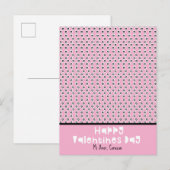 Hartjes Valentijnsdag Patroon Aangepaste Naam Post Briefkaart (Voorkant / Achterkant)