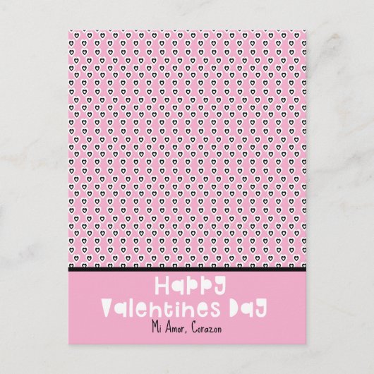 Hartjes Valentijnsdag Patroon Aangepaste Naam Post Briefkaart (Voorkant)