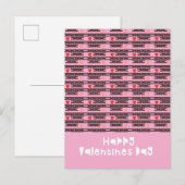 Hartjes Valentijnsdag Patroon Briefkaart (Voorkant / Achterkant)