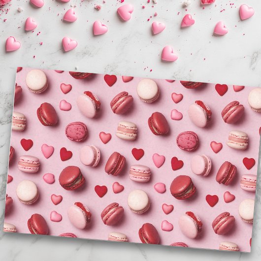 Hartjes van macaronkoekjes voor Valentijnsdag Tissuepapier