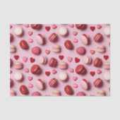 Hartjes van macaronkoekjes voor Valentijnsdag Tissuepapier (Voorkant)