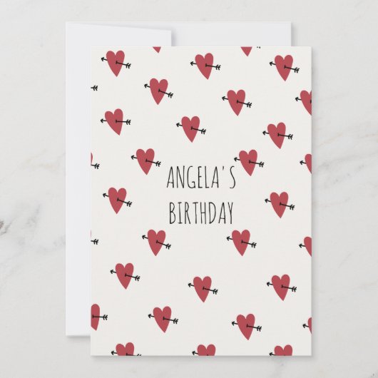 Hartjes verjaardag kaart (Voorkant)