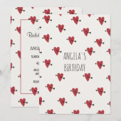 Hartjes verjaardag kaart (Voorkant / Achterkant)