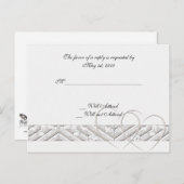 Hartjes verweven in White Silver Response Kaart (Voorkant / Achterkant)