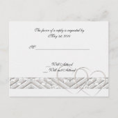 Hartjes verweven in White Silver Response Kaart (Voorkant)