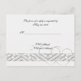 Hartjes verweven in White Silver Response Kaart