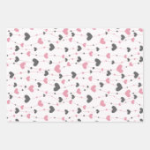 Hartjes Vlinders Roze Wit Grijs Inpakpapier Vel (Voorkant 2)
