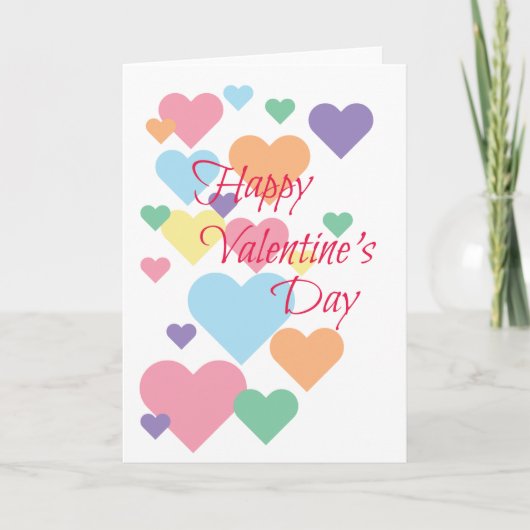 Hartjes voor Valentijnsdag Kaart (Voorkant)