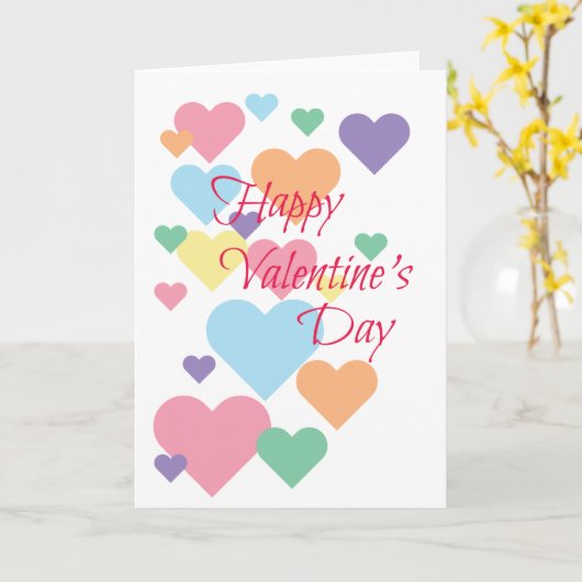 Hartjes voor Valentijnsdag Kaart (Gele Bloem)