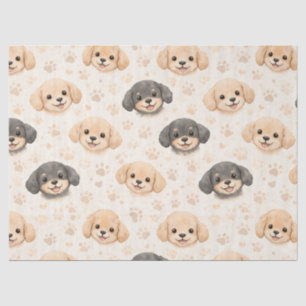 Hartjes Waterverfpatroon met Malle Puppy (3) Tissuepapier