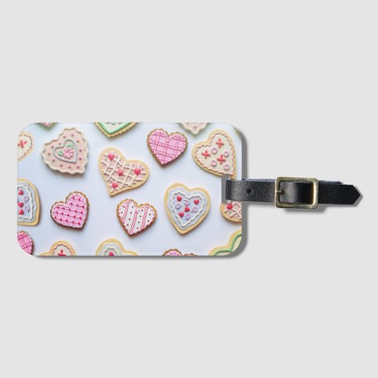 Hartjeskoekjes voor Valentijnsdag Bagagelabel (Voorkant (horizontaal))