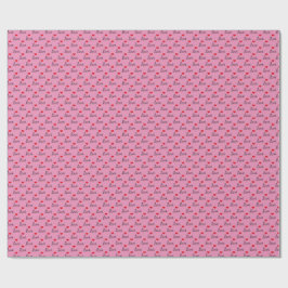 Hartjespatroon op roze inpakpapier voor Valentijns