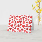 Hartjespatroon, Rode Hartjes, Patroon van Hartjes Kaart (Gele Bloem)