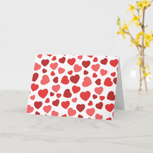 Hartjespatroon, Rode Hartjes, Patroon van Hartjes Kaart (Gele Bloem)
