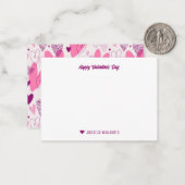 Hartjespatroon Roze Valentijnsdag Kabouterdoodle Notitiekaartje (Voorkant / Achterkant in situ)